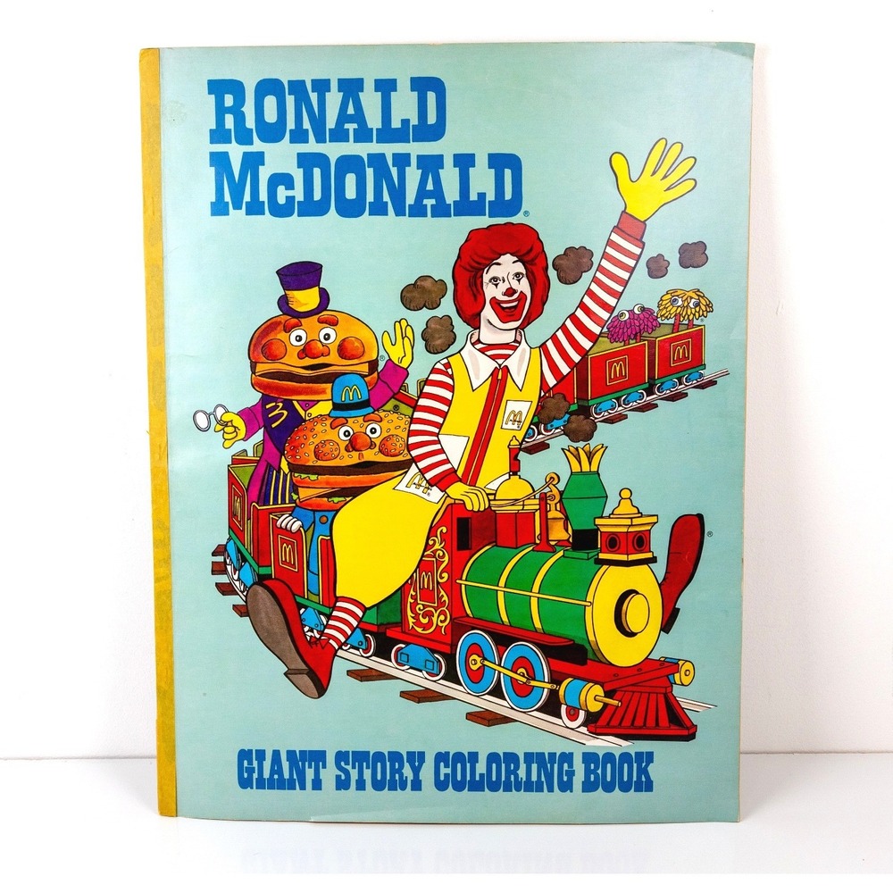 Vintage 1975 Ronald McDonald Giant Story Coloring Book McDonaldland 22x17 Retro